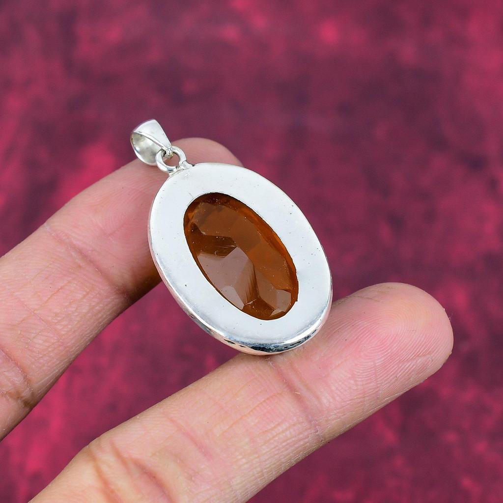Honey Topaz Pendant, 925 Solid Sterling Silver Pendant, Handmade Gemstone Jewelry, Gifts For Wife Brand New Pendant