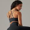 Seamless Knitted Breathable Yoga Clothing Cross Back Sports Bra Running Tight Fitness Clothing For Women