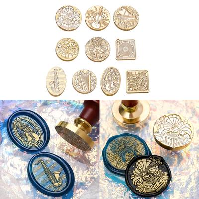 Razítko s pečetním voskem pro pečetění obálek, pozvánek, DIY scrapbooking, náhradní hlava razítka s pečetním voskem s hudební tématikou