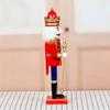 Decorative 36cm King Nutcrackers with Royal Scepter Wood Figurine Christmas Puppet Toy Collectible Ornament Gift