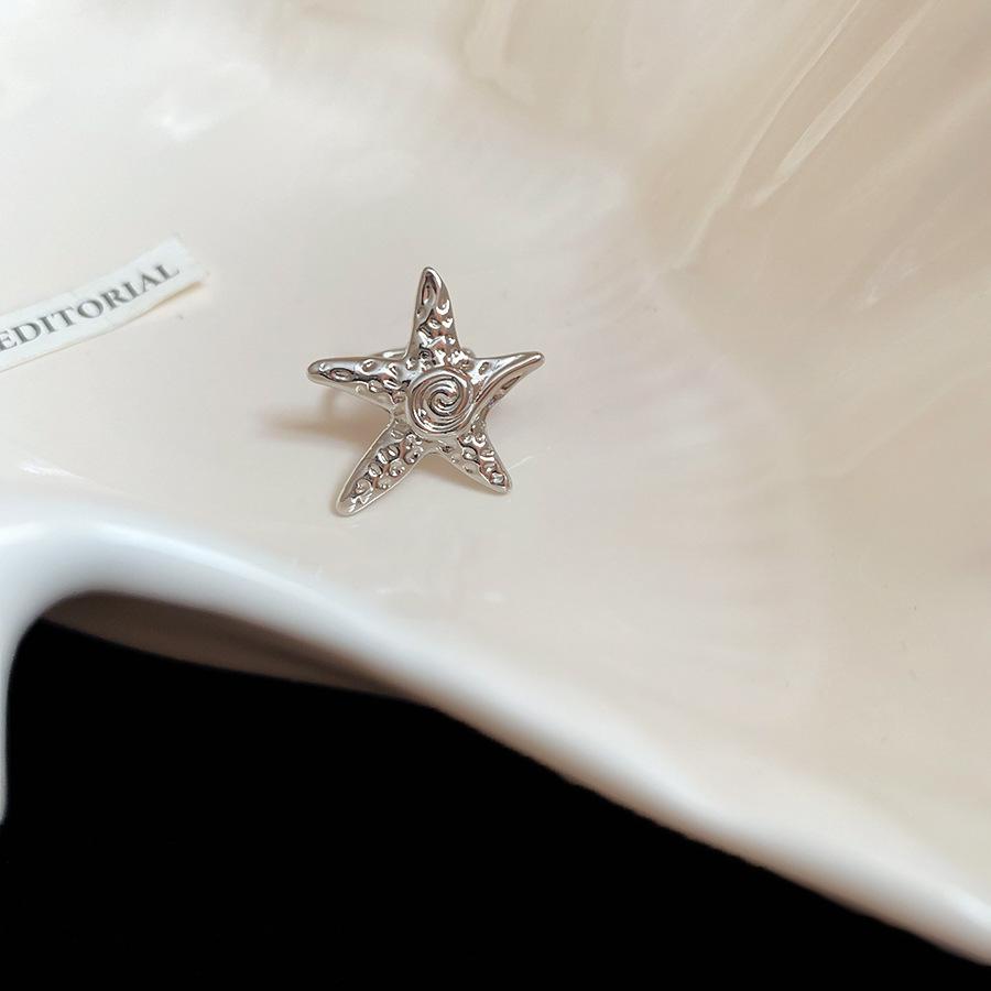 European and American Metal Starfish Moon Sun Flower Ear Clips Light Luxury High-end Earrings Fashion Simple Commuter Earrings Women