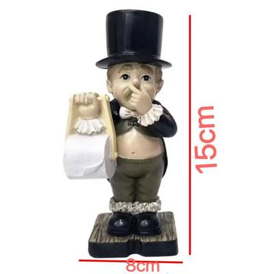 Toilet Statue Toilet Paper Holders Comical Intricate Detailing Toilet Statue Stable Resin Home Sculpture Home Decor Black