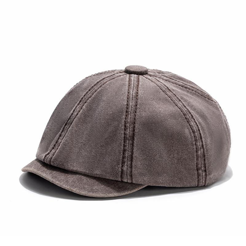 Bavlněný baret Pánská malířská čepice Newsboy čepice Klobouk Rybí kost Osmihranný klobouk