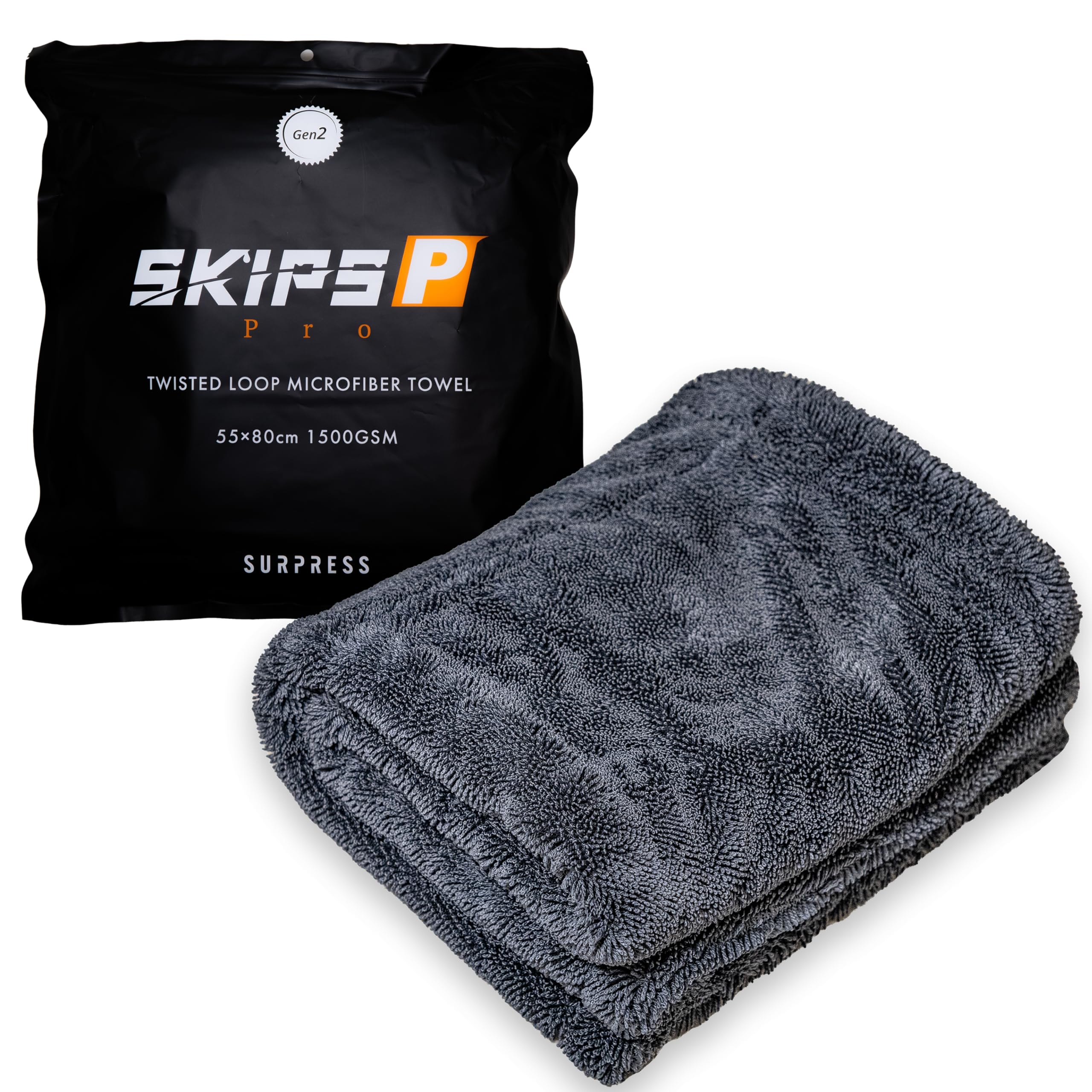 

SURPRESS SKIPS Pro Микрофибра для автомойки Супер 50см x Темно-серое полотенце, Ткань, Впитывающая, Очистка одним движением, Безопасная кромка, Без этикетки, Не царапающая, 80см,