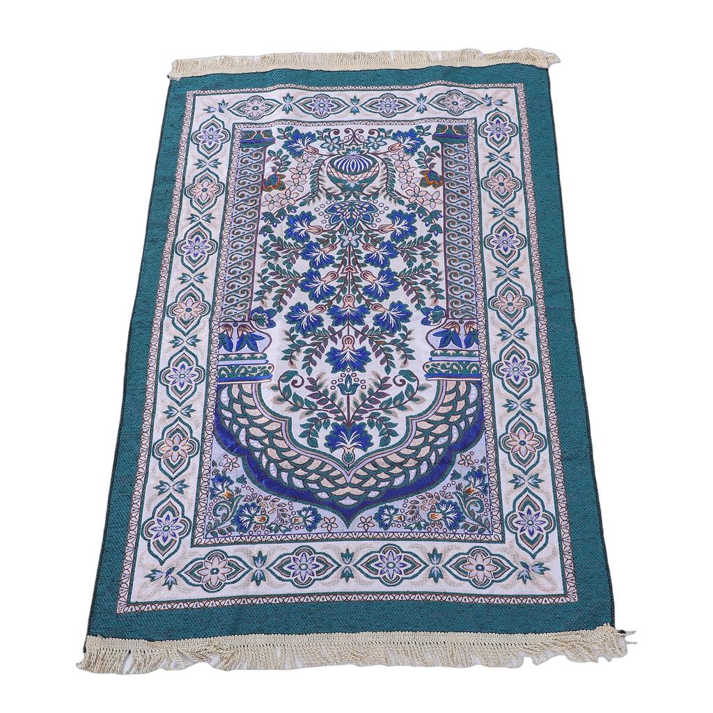 Pray Rug Thick Soft Embroidered Praying Mat with Tassel for Women Men Children Meditation