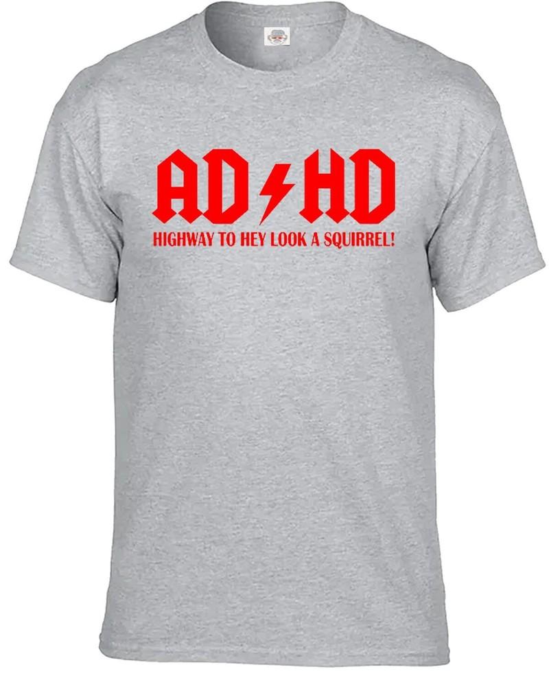 ADHS Autobahn zum Hey schau ein Eichhörnchen T-Shirt Herren Lustiges ADHS ADSR Tee Top