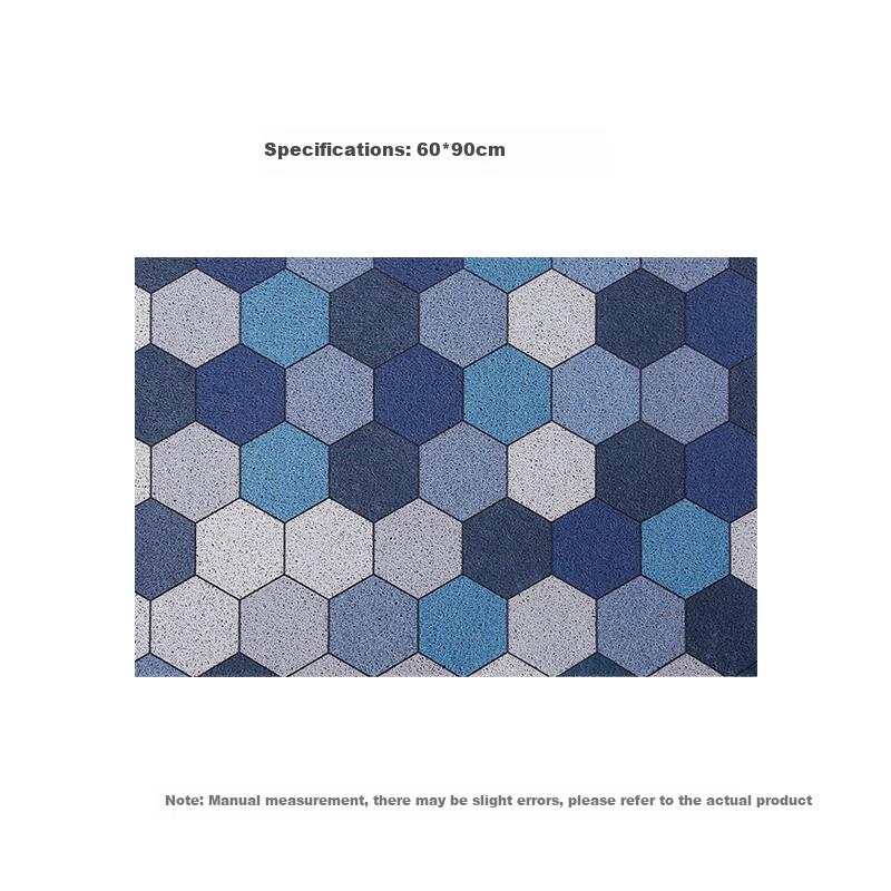 FOOJO Loop Mat, Cuttable Entrance Mat, Waterproof And Non-Slip Doormat for Removing Dirt, 60*90cm, Geometric Blue Tone