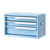 VEVOR Steel Tool Box with 3 Drawers Portable Metal Toolbox Heavy Duty Blue, for Garage Workshop Repair Shop Workbench, Magnetic Design