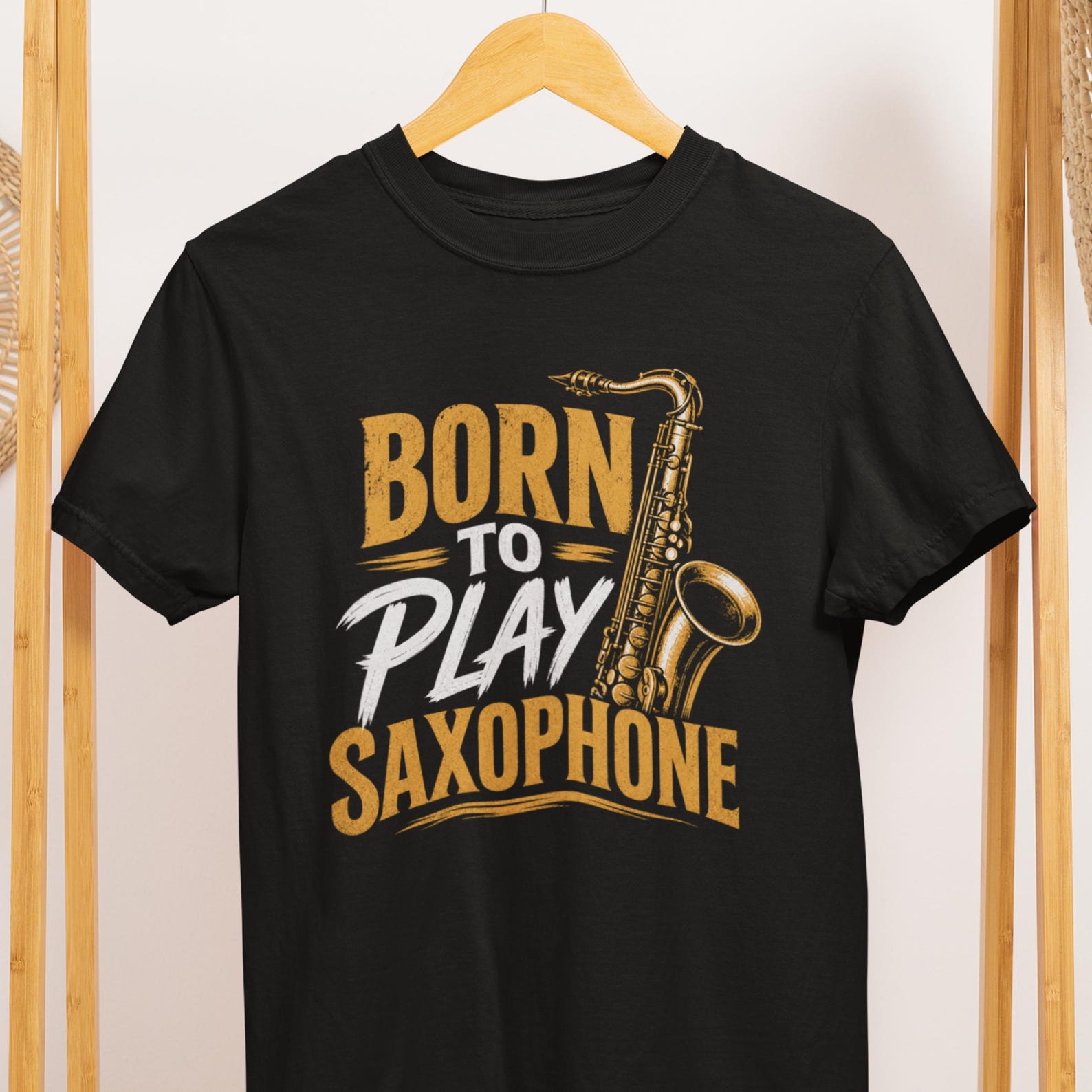 Born to Play Saxophone T-Shirt, Jazz Musician Band Tee 4XL