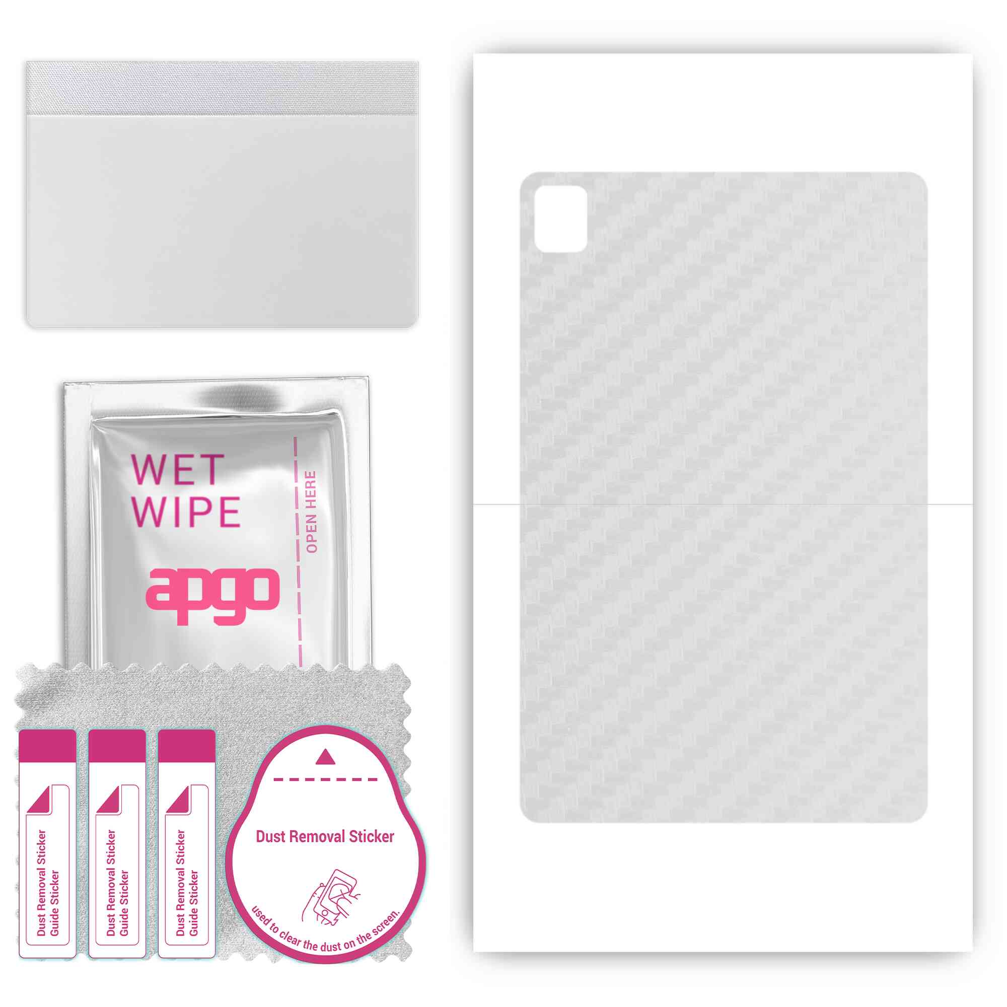 

apgo Protective Skin Sticker for the back compatible with Nokia T21, Wrap Film, Foil, Vinyl - Pattern Transparent Carbon