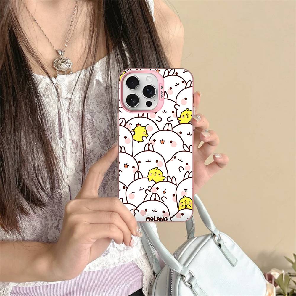 Cute Cartoon M-MolangS Phone Case For IPhone 17 16 15 14 13 Pro 12 11 Pro Max PLUS Color Back Cover