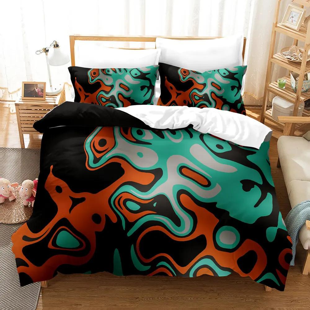 Tie Dye Duvet Cover King/Queen Size,Hippie Rainbow Spiral Swirl Bedding Set Ethnic Abstract Art Fashion Polyester Quilt Cover