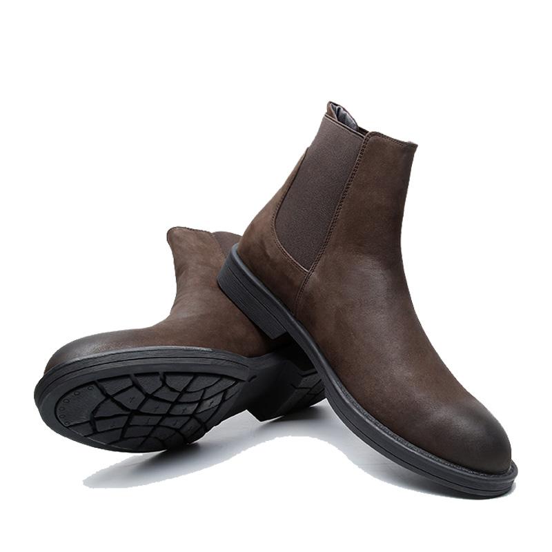 

Vintage Man Western Boots Genuine Leather High Calf Shoe For Men Comfortable Slip On Designer Shoes Ankle Boots Male Shoe 44