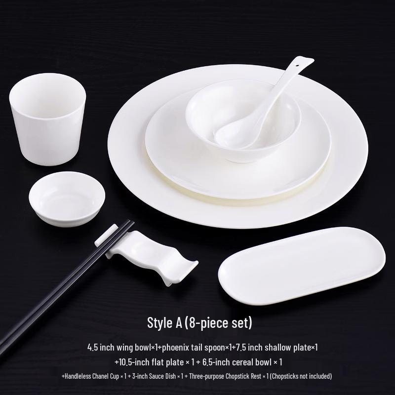 Pure White Bone China Hotel Dinnerware Set