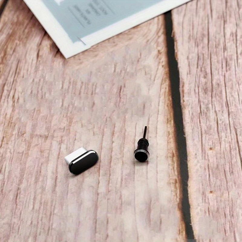 

1 шт. Цветная металлическая заглушка для защиты от пыли для зарядного порта Type-C и 1 шт. Заглушка для защиты от пыли для разъема для наушников 3,5 мм чёрный