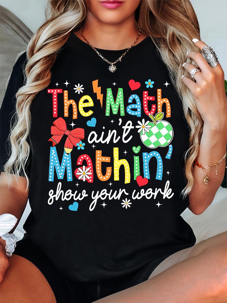 A Fun Math Teachers Graphic Tshirt Perfect For Math Enthusiasts Short Sleeve Crewneck Tees Great Gift For Unisex Unisex Teacher
