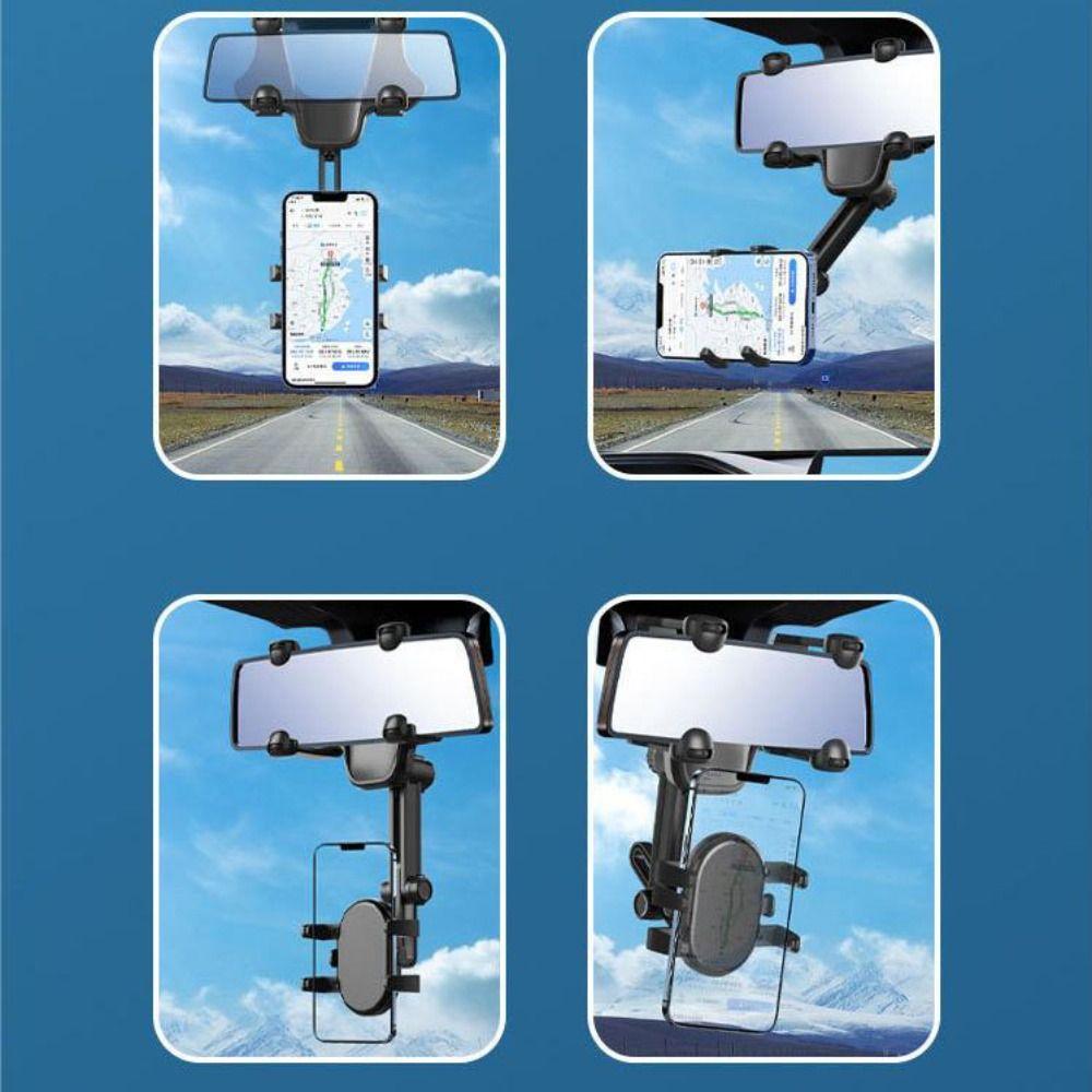360° Rearview Mirror Mount Rotatable Smartphone Bracket Durable Mount Stand  Car Rearview Mirror
