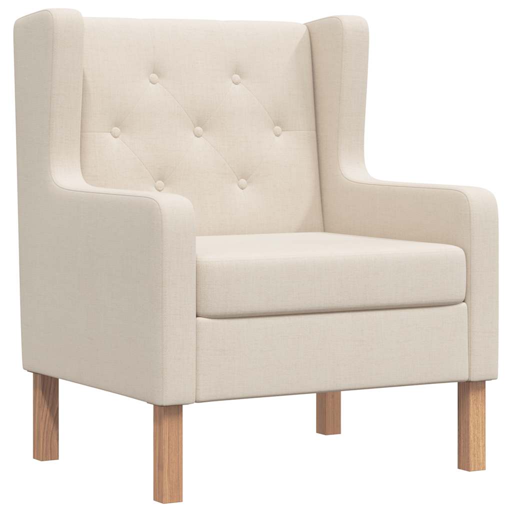 vidaXL Sessel Cremeweiß Stoff