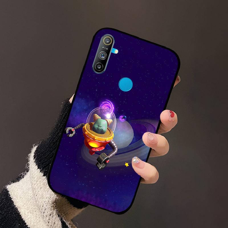 For Realme C3 4G Case Luxury Black Soft Silicone TPU Cover Shockproof Bumper For Oppo Realme C 3 RMX2021 Phone Protective Fundas