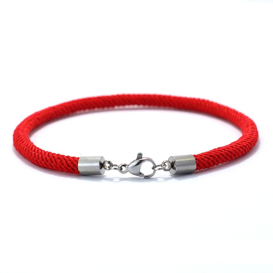 Унисекс Минималистичный Счастливый Веревочный Браслет Невыцветающий Гипоаллергенный Пляжный Повседневный Аксессуар Для Пар Красная Черная Веревочная Браслет Joias M 20.5cm 8Inch красный