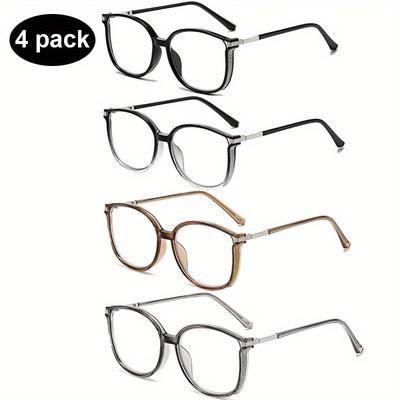 4Pcs Irregular Frame Anti Blue Light Glasses Stylish Large Frame for Men Women