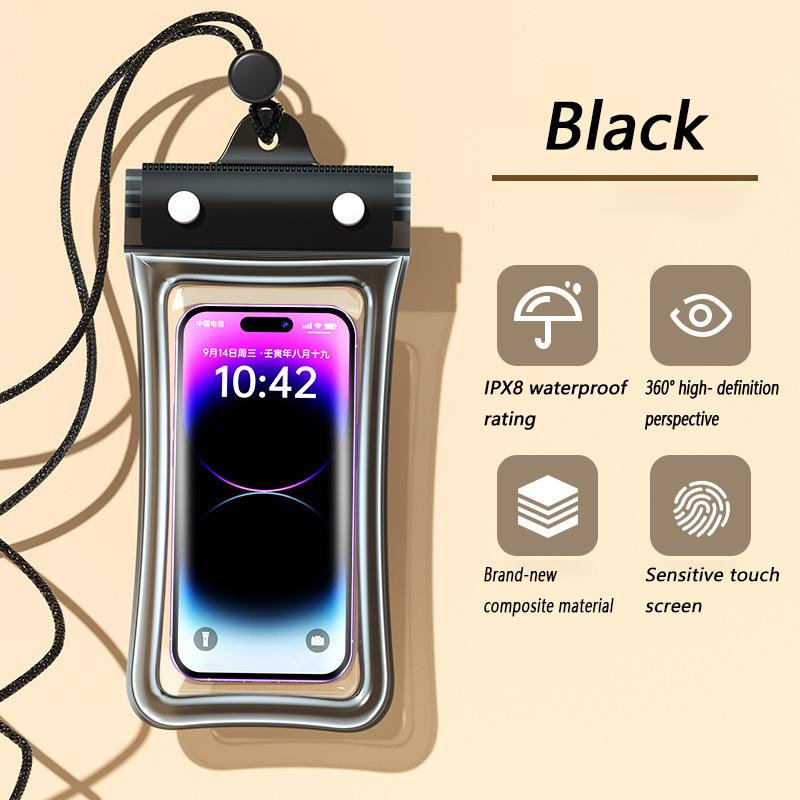 Underwater Phone Protector Touchable Waterproof Transparent with Lanyard Case for Swimming&Diving Universal Sealed CellPhone Bag