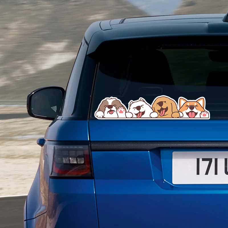 Cute Golden Retriever Shiba Inu Dog Car Sticker Waterproof Vinyl Decal on Bumper Rear Window Laptop Self-adhesive Decal For Car Accessories TM251