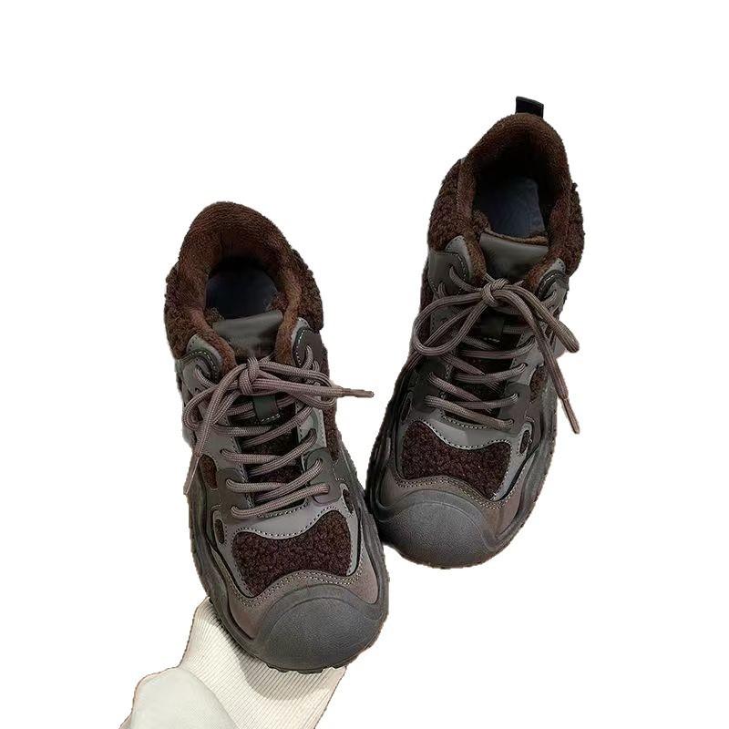 New Autumn and Winter Thick-soled Non-slip and Warm High-top Cotton Shoes Versatile Sports Retro Cold-proof Increase