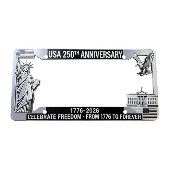 250th Anniversary License Plate Frame, Anti-Rust Coating Car Decoration, Celebrate Freedom History Heritage Perfect Gift for Family And Friends