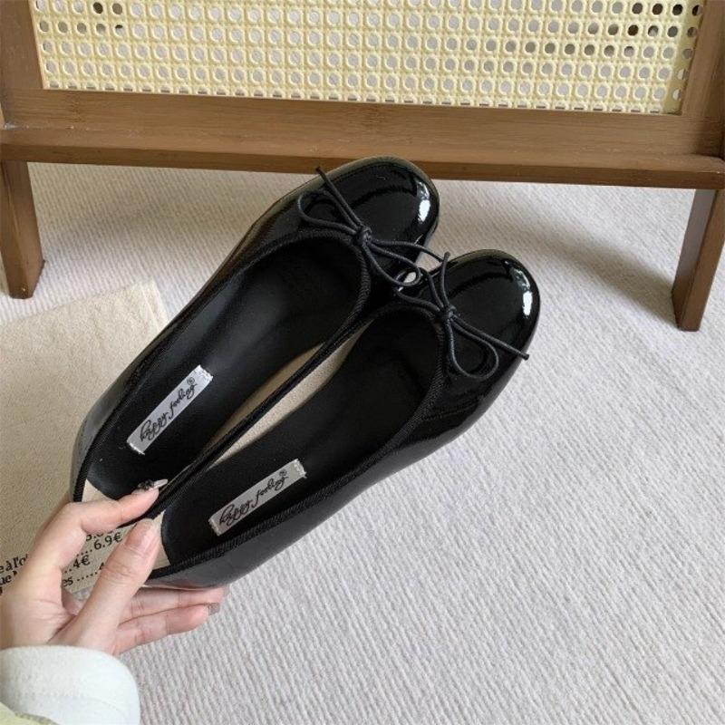 

Модные французские балетки для женщин, мягкие, с мелким квадратным носком, с бантом, весна и лето, новые туфли-бобы 40 чёрный