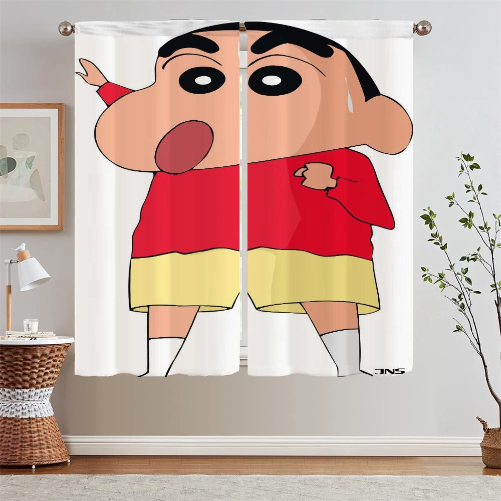 Draperi Vardagsrum Shin Chan Gardiner Barnrum Sovrum Mörkläggningsgardiner för Fönster Tyll i Kök Rumsavdelare Persienn