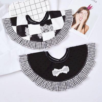 Babysachen Baumwolle Baby Lätzchen mit Spitze Baby Mädchen Lätzchen Falscher Babykragen Säuglingslätzchen Niedlicher Neugeborenen Schal Spucktücher