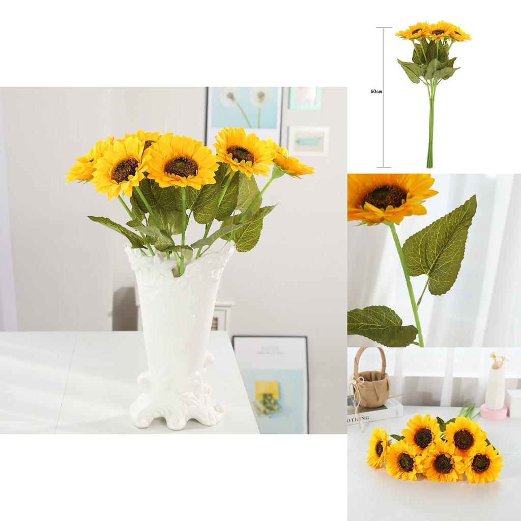Artificial Sunflower Wedding Decoration With Silk Flowers For Home Living Room And Photography Prop