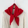 Solid Color Knitted Triangle Scarf Striped Cross Neckerchief Sweet Cross Scarves  Autumn Winter