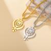 My Shape Punk Crown Lion King With Sikh Symbol Khanda Pendent Necklace Stainless Steel Animal Charm Choker Chains Jewelry Gifts