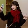 Winter Scarf Women Luxury Autumn Winter Cashmere Scarf Thickened Warm Shawl Classic Tassels Fluffy Scarf Solid Color Soft Shawl