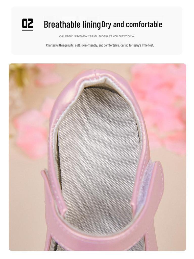 Spring & Autumn Flower Girl Loafers: Kids' White Leather Princess Shoes