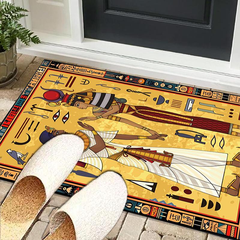 Ancient Egyptian Hieroglyphics Office Rug Chair Mat, Entryway Carpet, Suitable for Front Door, Bedroom, Living Room, Desk, Holiday Gift