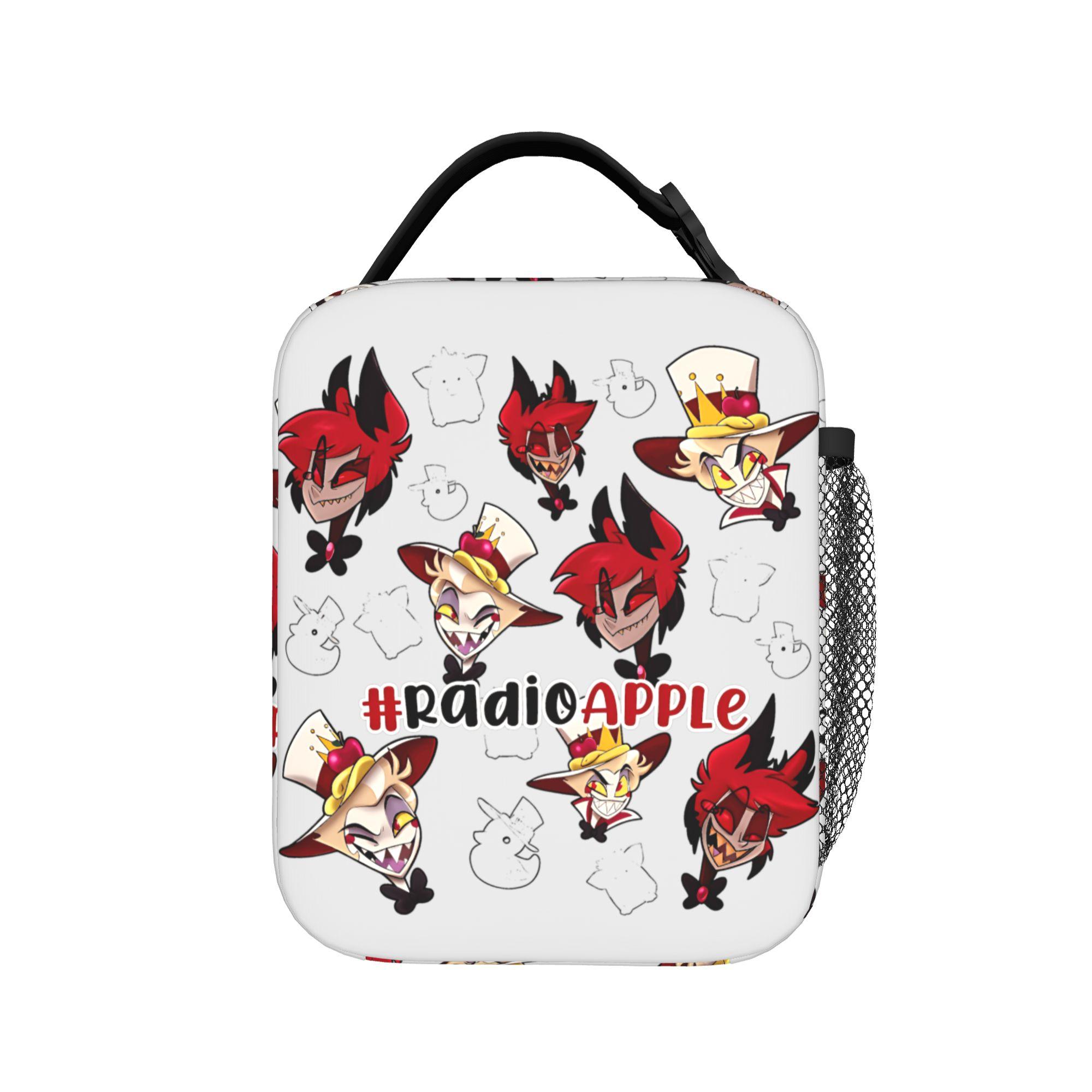 Hazbin Hotels Lunch Bag RadioApple Portable Lunch Box Women Picnic Print Cooler Bag Leisure Waterproof Thermal Lunch Bags One Size