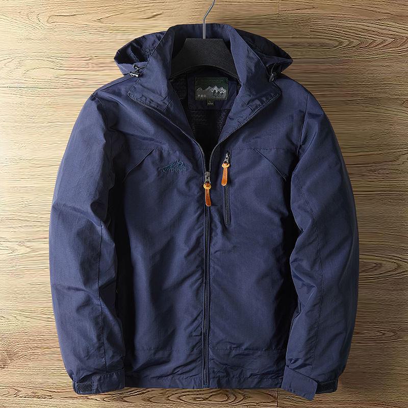 2025 Men's Spring Tactical Jacket with Detachable Hood - Versatile Outdoor Mid-Length Design