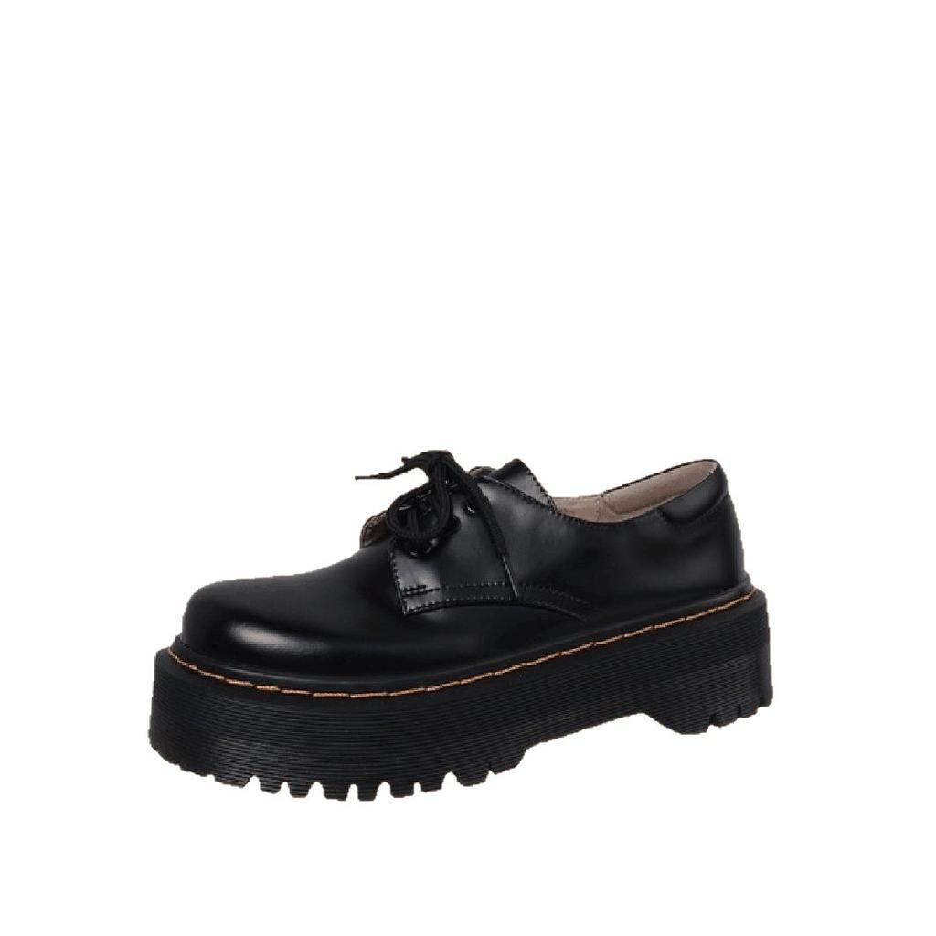 Black British College Style Small Leather Shoes Women's Skirt 2025 New Platform Retro French Japanese Single Shoes Versatile