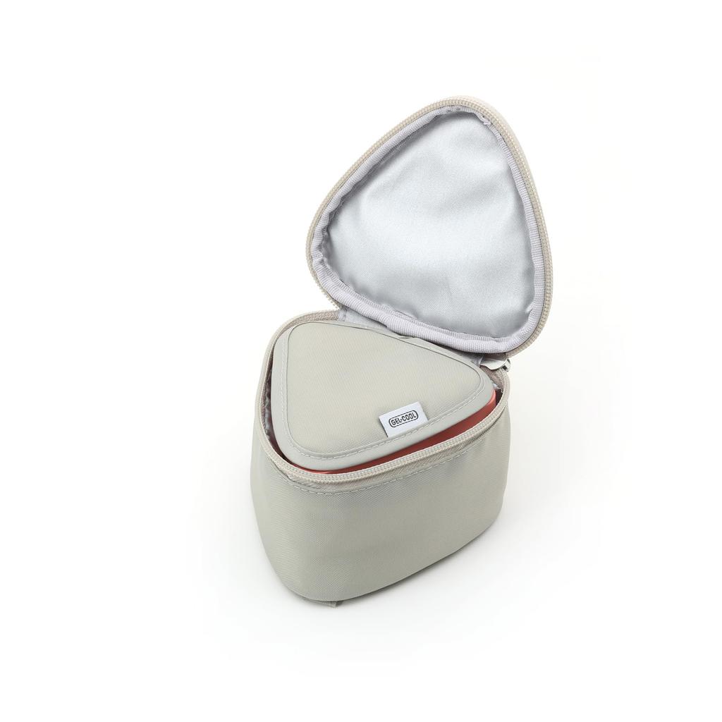 Miyoshi Seisakujyo Compatible Triangle Rice Ball Lunch W x D x H with Triangle Rice Ball Product GEL-COOL Case/Insulated Bag, Gray, 11.8cm 11.5cm