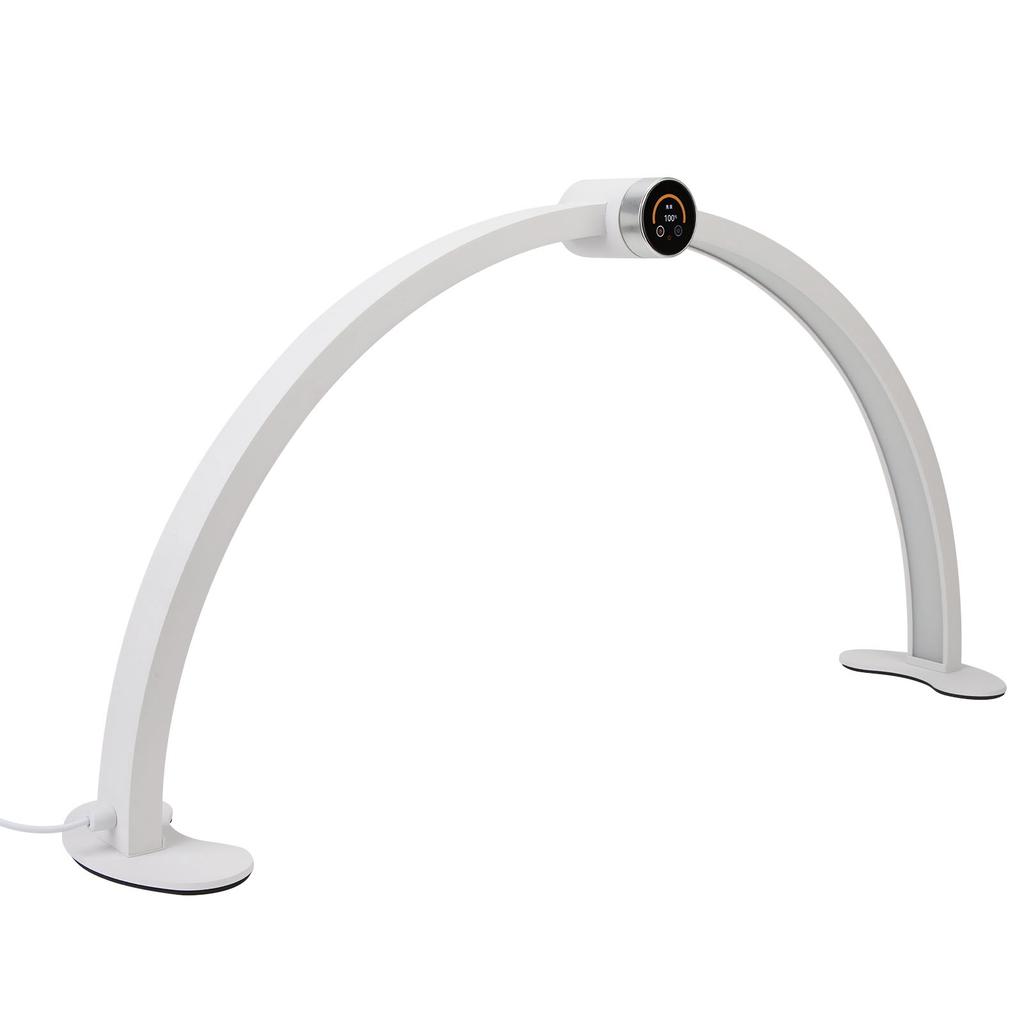 Half Moon Desk Lamp 27 Inch 40W 3000 to 6000K Dimmable Half Moon Nail Light with LED Clock Display for Lash Extension Skincare