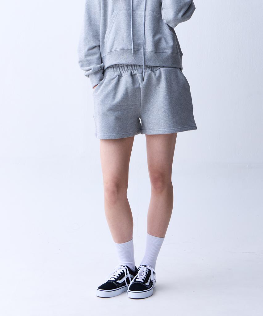 CRUSHST Slim Striped Sweat Shorts Gray