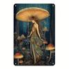 Vintage Metal Sign Mushroom Fairy 20x30cm Rustic Wall Decor for Home Bar Garage Farm