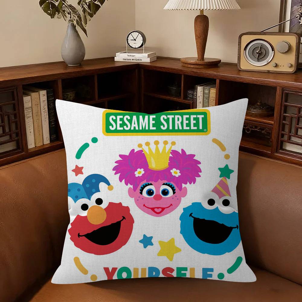 Cartoon SSesame Street Cushion Cover Pillowcase Upholstery Sofa Throw Pillow Home Decor Pillowcas