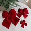 Vintage Christmas Tree Decoration Soft Textured Bowknot Hanging Pendant  Fence Decoration