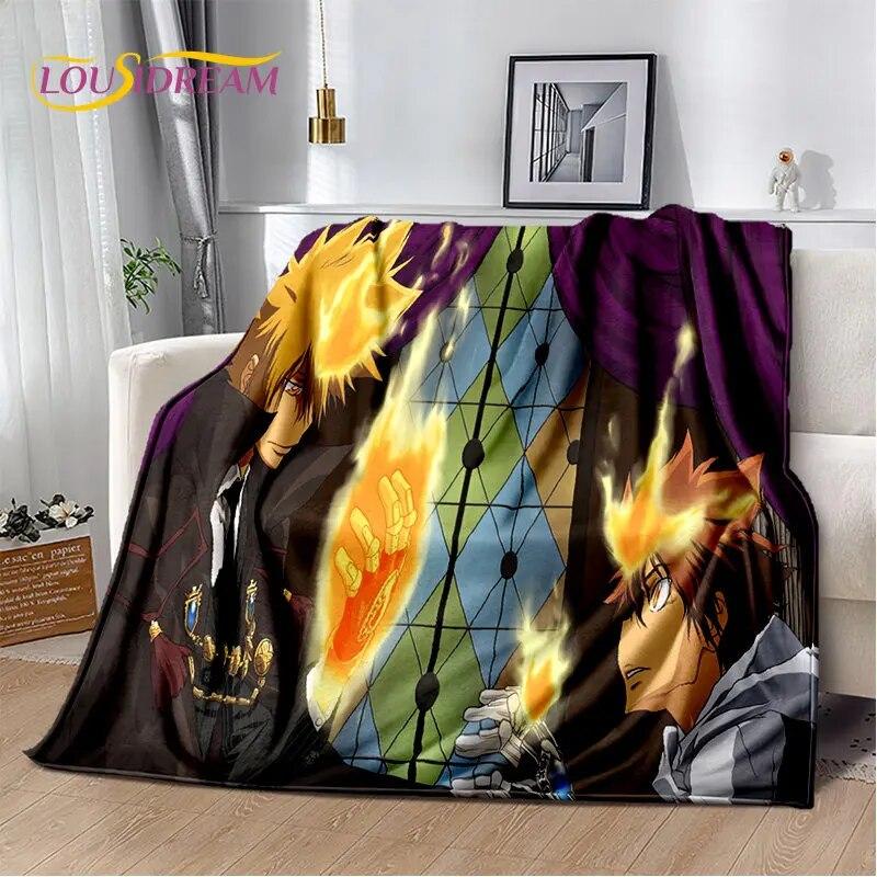 Anime Teachers Hitman Reborn Soft Plush Blanket,Flannel Blanket Throw Blanket for Living Room Bedroom Bed Sofa Picnic Cover Kids