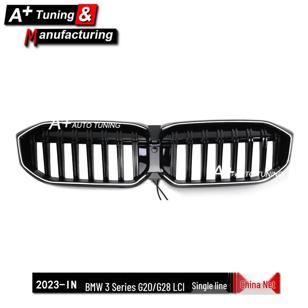 BMW 3 Series G20/G28 LCI 2023 Gloss Black Single Line LED Front Grille
