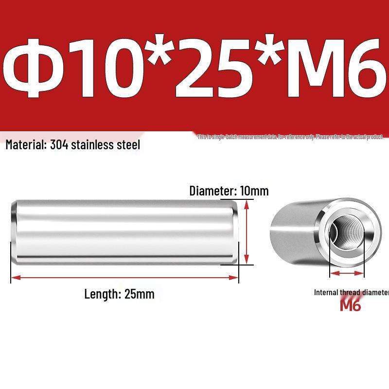 Pin Cilindric din Oțel Inoxidabil 304 cu Filet Interior M4/M6/M8 și Orificiu - Coloană de Suport și Ghidare